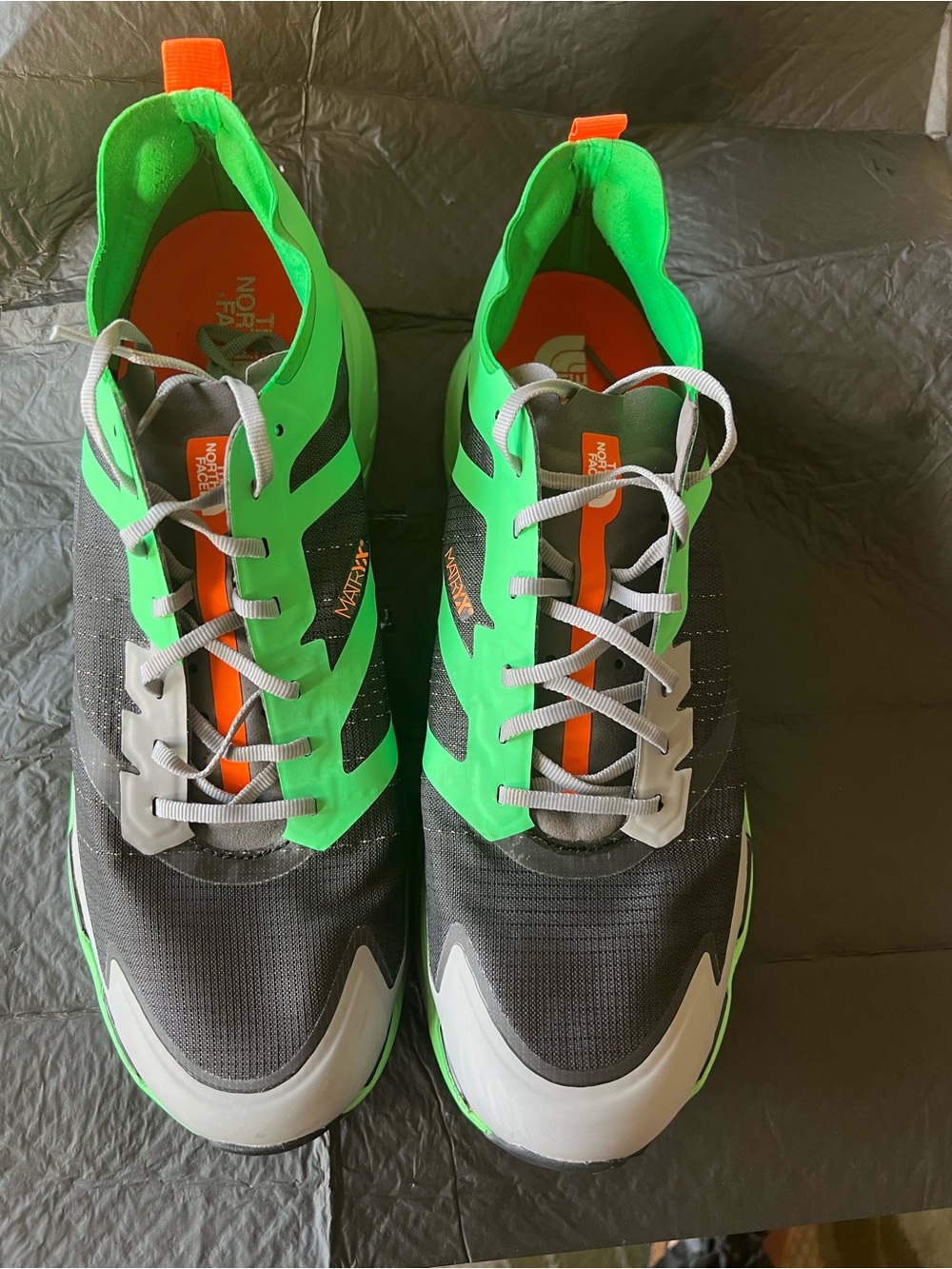 The North Face Men’s Sneakers - Neon Green, Gray & Orange Accents